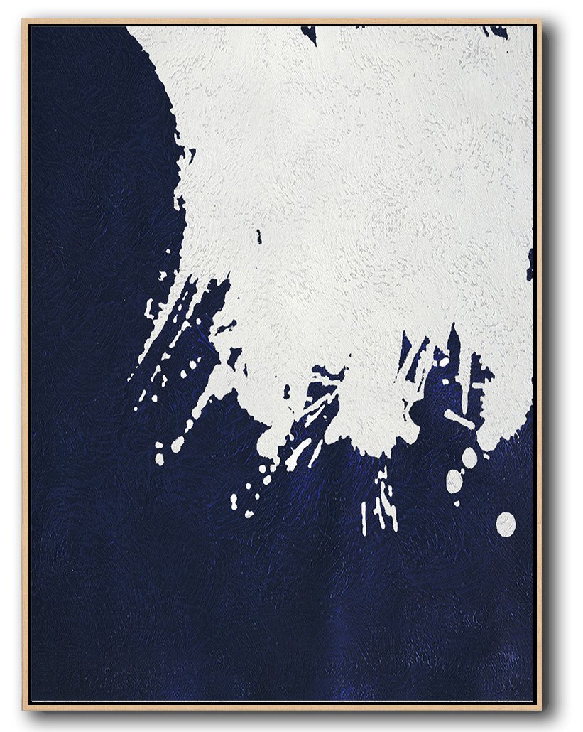 Huge Abstract Painting On Canvas,Navy Blue Abstract Painting Online,Handmade Acrylic Painting